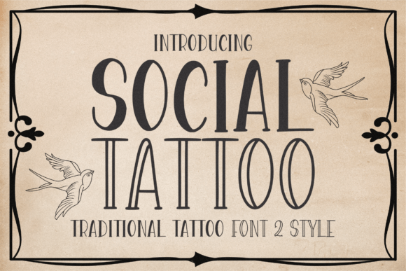 Social Tattoo Font for Editorial Design